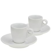Filiżanki do espresso ze spodkami, 2 szt., ceramika, 0,05 l, śred. 12 x 6,5 cm, białe Mattia / Kela