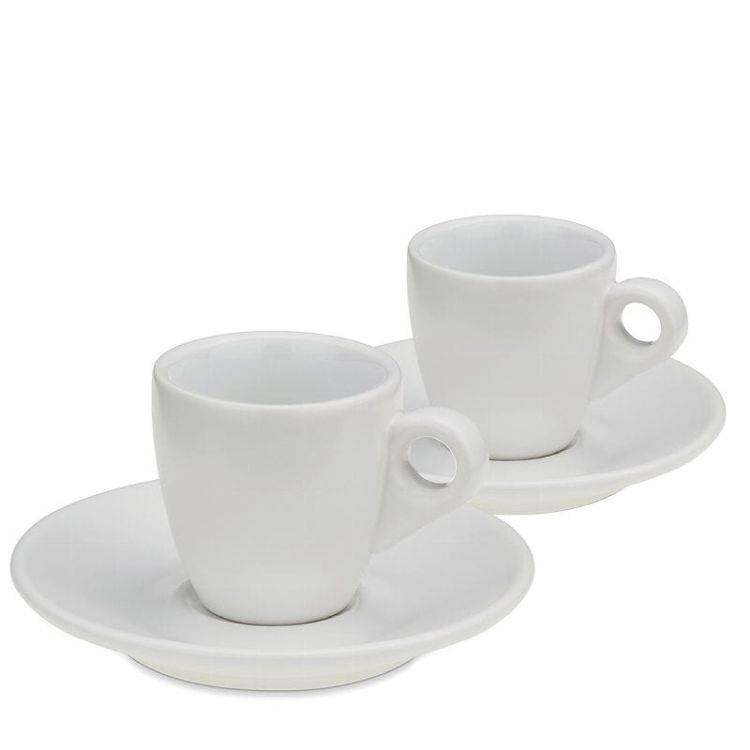 Filiżanki do espresso ze spodkami, 2 szt., ceramika, 0,05 l, śred. 12 x 6,5 cm, białe Mattia / Kela