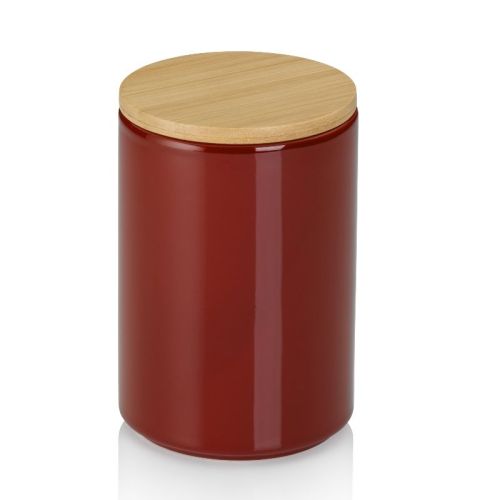 Pojemnik kuchenny, ceramika/bambus, 0,7 l, śred. 10 x 15 cm, czerwony Cady / Kela