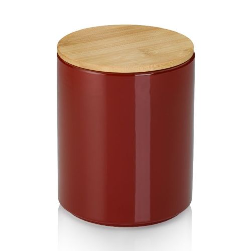 Pojemnik kuchenny, ceramika/bambus, 1,7 l, śred. 14 x 17,5 cm, czerwony Cady / Kela