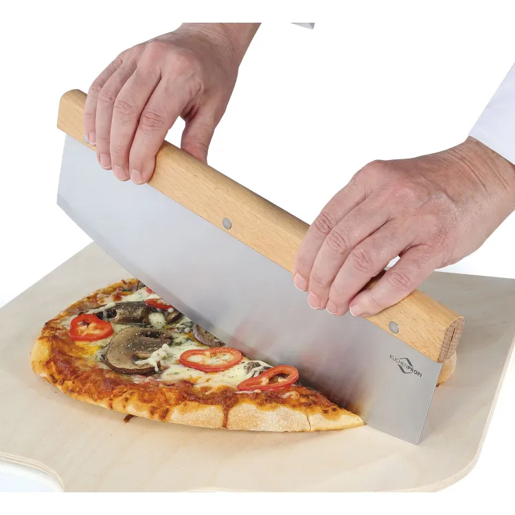 Nóż do pizzy, stal nierdzewna/drewno bukowe, 32 cm  / Kuchenprofi