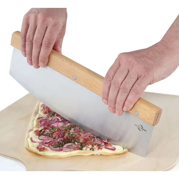 Nóż do pizzy, stal nierdzewna/drewno bukowe, 32 cm  / Kuchenprofi
