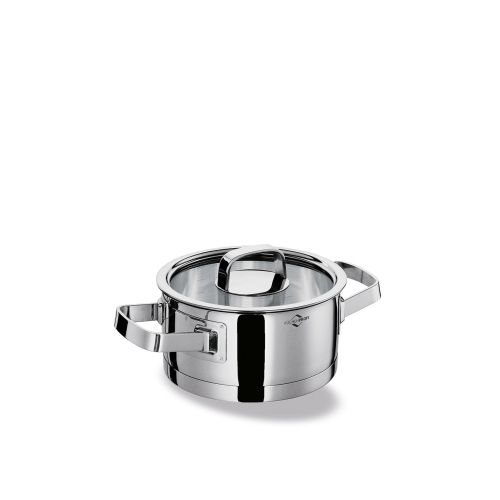 Garnek niski z pokrywą, stal nierdzewna/szkło, 1,25 l, śred. 16 x 7,5 cm San Remo / Kuchenprofi