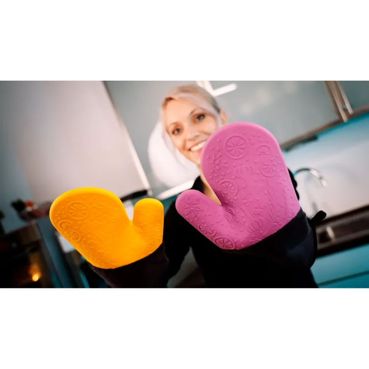 Rękawica kuchenna, silikon/bawełna/poliester, 34 x 19 cm, żółta  / Lurch