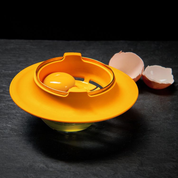 Separator do jajek, silikon/stal nierdzewna, śred. 14,5 cm, żółty  / Lurch
