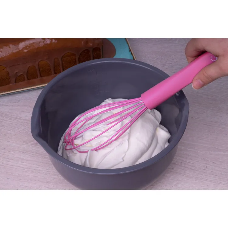 Wąska trzepaczka, silikon, 28 cm, różowa Smart Tools / Lurch