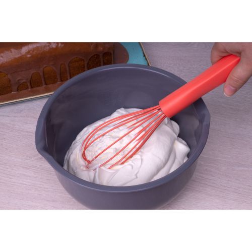 Wąska trzepaczka, silikon, 28 cm, czerwona Smart Tools / Lurch