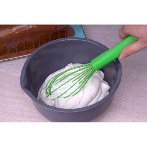 Wąska trzepaczka, silikon, 28 cm, zielona Smart Tools / Lurch