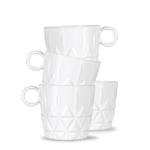 Zestaw filiżanek piknikowych, 4 szt., biały akryl, 0,2 l, śred. 8 x 8 cm Outdoor Eating / Sagaform