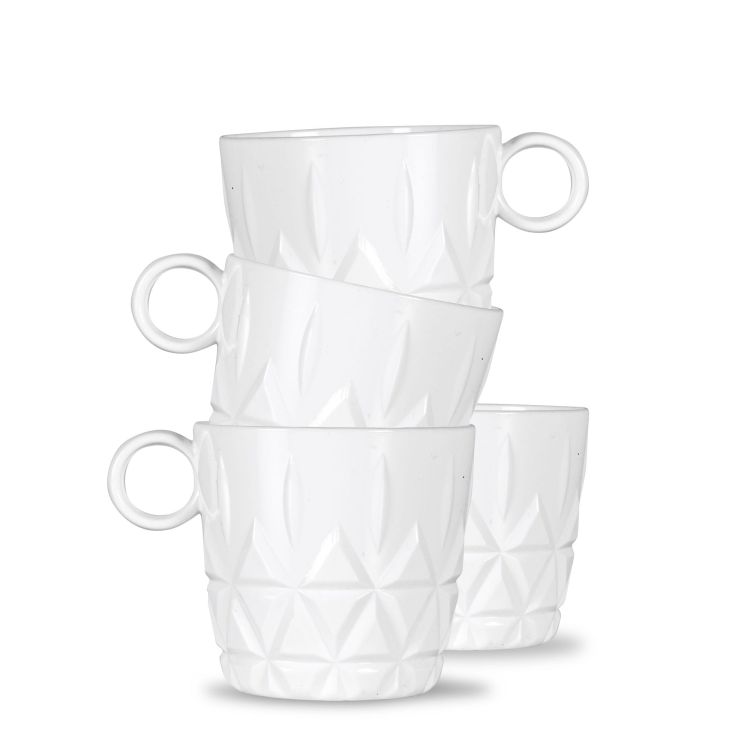 Zestaw filiżanek piknikowych, 4 szt., biały akryl, 0,2 l, śred. 8 x 8 cm Outdoor Eating / Sagaform