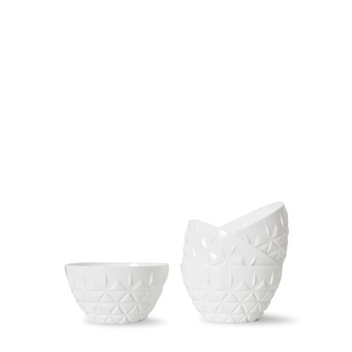 Zestaw miseczek piknikowych, 4 szt., biały akryl, śred. 13 x 7 cm, 0,6 l Outdoor Eating / Sagaform