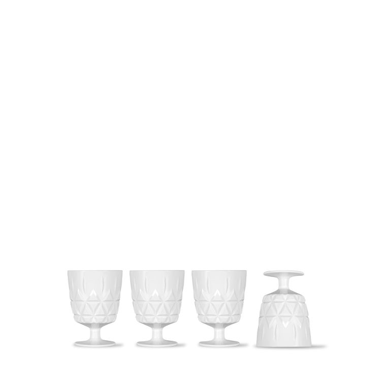 Kieliszki piknikowe, biały akryl, 4 sztuki, 0,3 l Outdoor Eating / Sagaform
