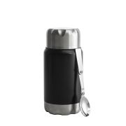 Termos obiadowy ze składaną łyżką mark, stal nierdzewna/miedź, 0,6 l, śred. 9 x 20 cm, czarny To Go / Sagaform