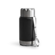 Termos obiadowy ze składaną łyżką mark, stal nierdzewna/miedź, 0,6 l, śred. 9 x 20 cm, czarny To Go / Sagaform