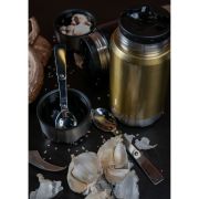 Termos obiadowy ze składaną łyżką mark, stal nierdzewna/miedź, 0,6 l, śred. 9 x 20 cm, czarny To Go / Sagaform