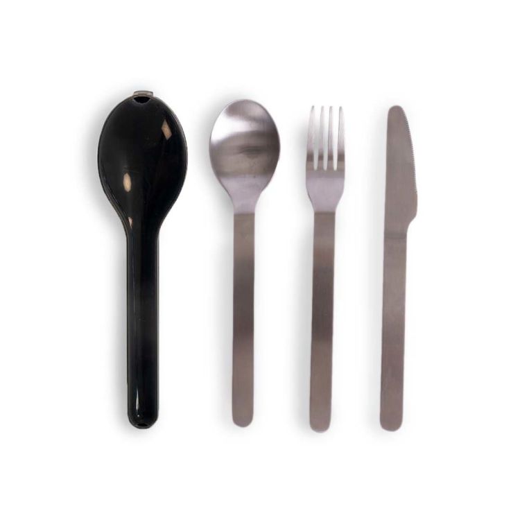 Zestaw sztućców w etui, 3 el., 18 cm, stal nierdzewna/tworzywo sztuczne Outdoor Eating / Sagaform