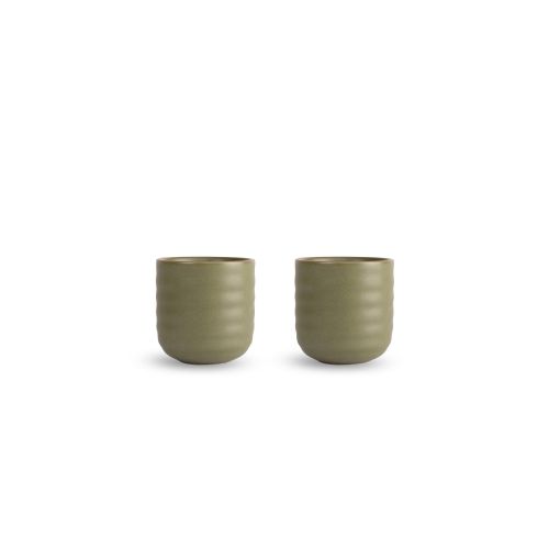 Kubki do grzanego wina, 2 szt., kamionka, 0,18 l, śred. 7 x 7,5 cm, zielone Ellen / Sagaform