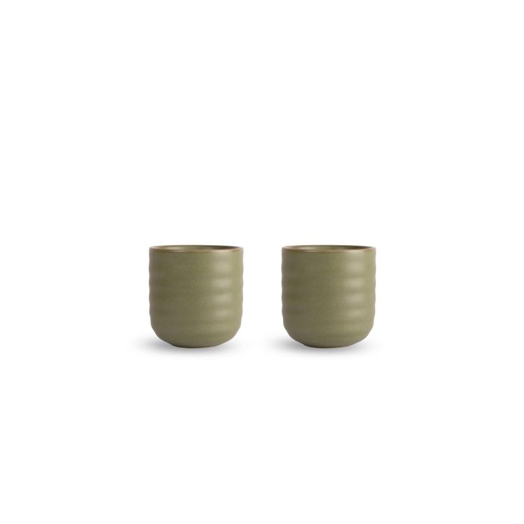 Kubki do grzanego wina, 2 szt., kamionka, 0,18 l, śred. 7 x 7,5 cm, zielone Ellen / Sagaform