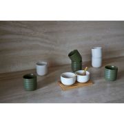 Kubki do grzanego wina, 2 szt., kamionka, 0,18 l, śred. 7 x 7,5 cm, zielone Ellen / Sagaform