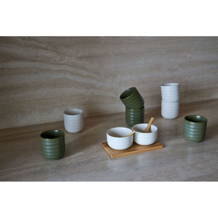 Kubki do grzanego wina, 2 szt., kamionka, 0,18 l, śred. 7 x 7,5 cm, zielone Ellen / Sagaform