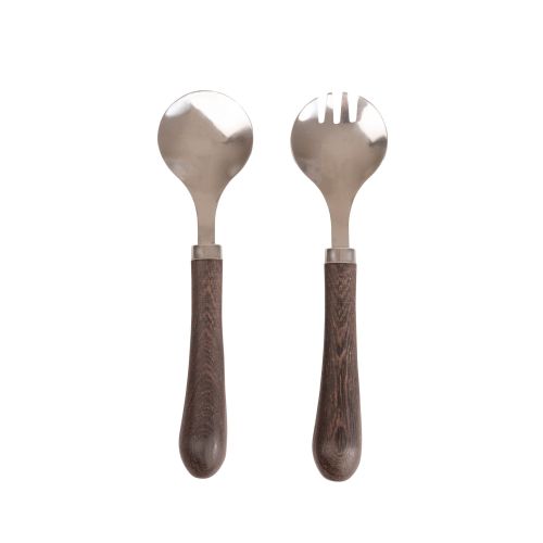 Sztućce do sałatek, drewno wenge/stal nierdzewna, 23 cm Astrid / Sagaform