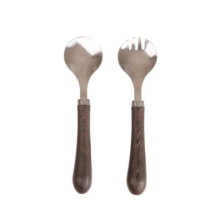 Sztućce do sałatek, drewno wenge/stal nierdzewna, 23 cm Astrid / Sagaform