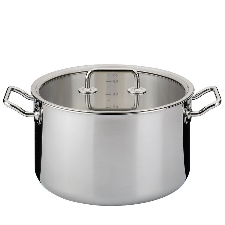 Garnek z pokrywą, 6,5 l, śred. 24 x 14 cm, stal nierdzewna 18/0/szkło BRIGADE BASIC / Spring