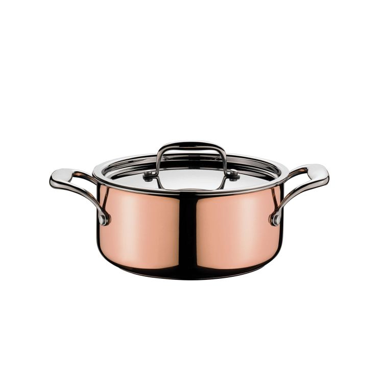 Garnek niski miedziany, 2,7 l, śred. 20 cm, miedź/stal nierdzewna 18/10 CULINOX / Spring