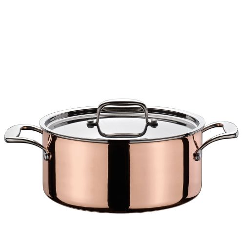 Garnek niski miedziany, 4,7 l, śred. 24 cm, miedź/stal nierdzewna 18/10 CULINOX / Spring