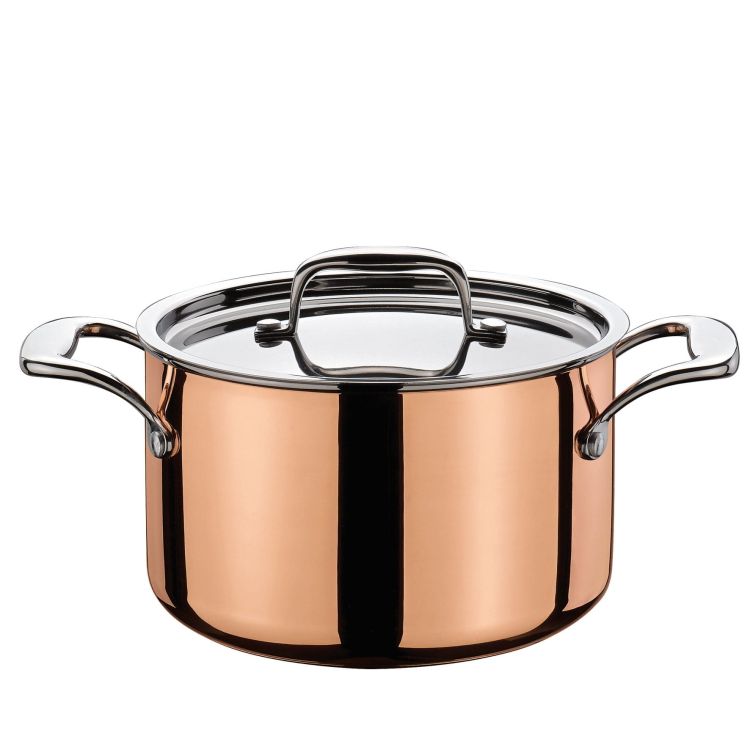 Garnek miedziany, 2,0 l, śred. 16 cm, miedź/stal nierdzewna 18/10 CULINOX / Spring