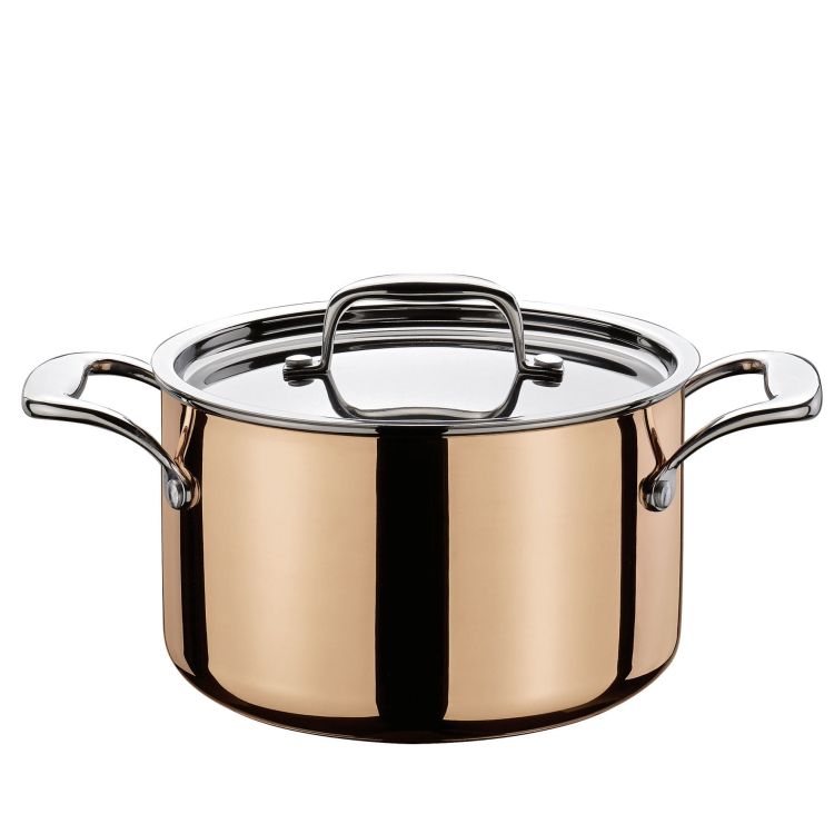 Garnek miedziany, 3,7 l, śred. 20 cm, miedź/stal nierdzewna 18/10 CULINOX / Spring