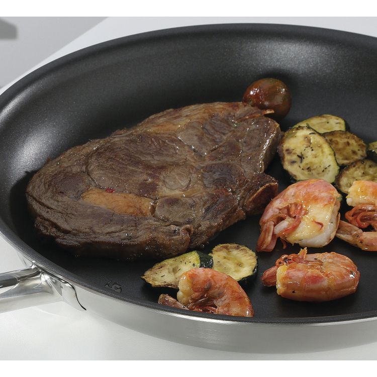 Patelnia z powłoką nieprzywierającą, śred. 24 cm, stal nierdzewna 18/0 VULCANO CLASSIC / Spring