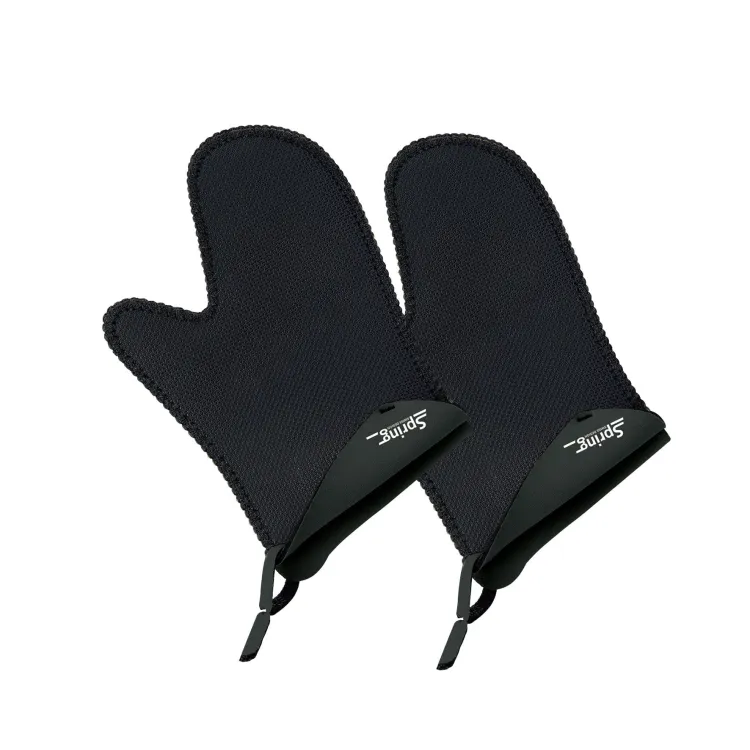 Rękawice kuchenne, 2 szt., 23 x 15 x 3 cm, neopren, czarne SPRING GRIPS / Spring