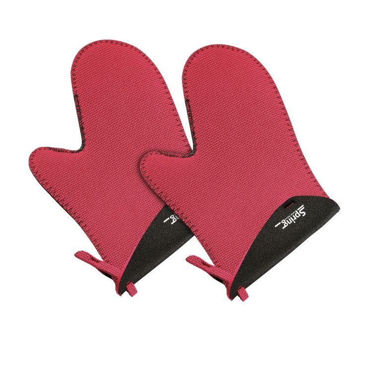 Rękawice kuchenne, 2 szt., 23 x 15 x 3 cm, neopren, czerwono-czarne SPRING GRIPS / Spring