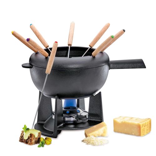 Zestaw do fondue serowego, dla 8 os., 2,0 l, żeliwo, czarny FONDUE / Spring