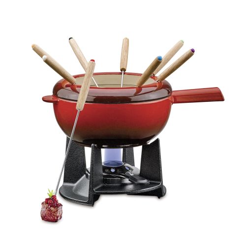 Zestaw do fondue serowego, dla 8 os., 2,0 l, żeliwo, czerwony FONDUE / Spring
