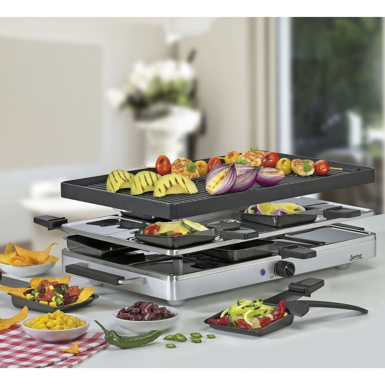 Raclette/grill stołowy, dla 8 os., 47,5 x 27 x 14 cm RACLETTE8 CLASSIC / Spring