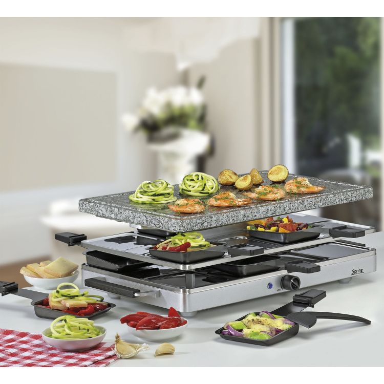 Raclette/grill stołowy, dla 8 os., granitowa płyta grillowa, 47,5 x 27 x 14 cm RACLETTE8 CLASSIC / Spring