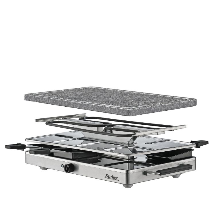 Raclette/grill stołowy, dla 8 os., granitowa płyta grillowa, 47,5 x 27 x 14 cm RACLETTE8 CLASSIC / Spring
