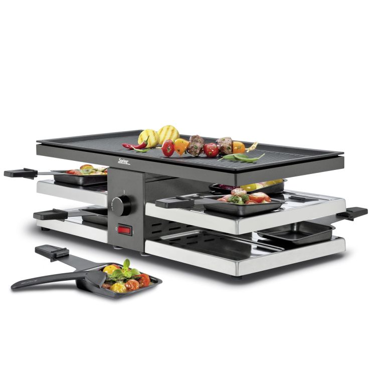 Raclette/grill stołowy, dla 8 os., 47 x 24 x 15,5 cm RACLETTE8 FUN / Spring