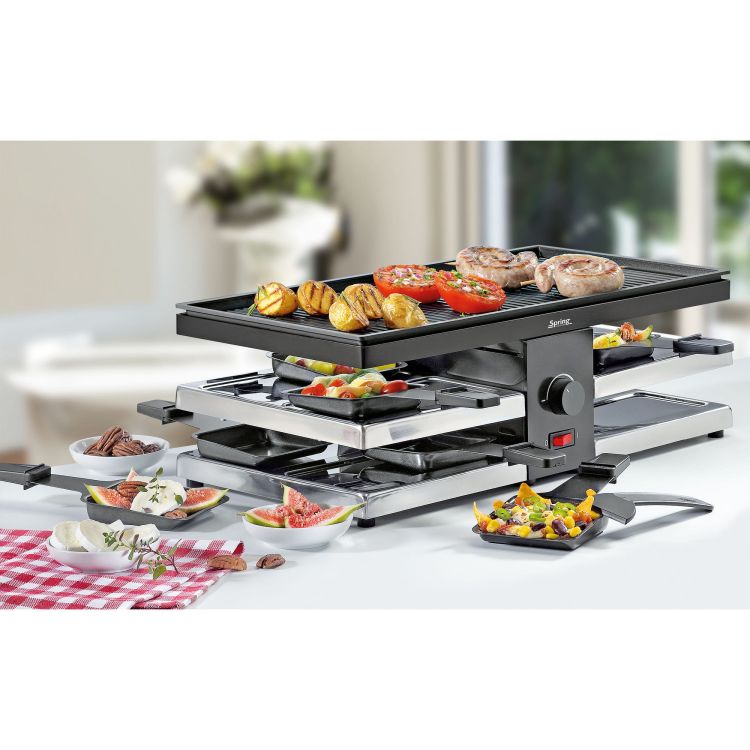 Raclette/grill stołowy, dla 8 os., 47 x 24 x 15,5 cm RACLETTE8 FUN / Spring