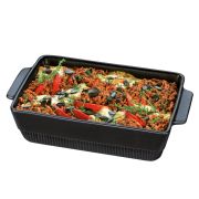 Naczynie żaroodporne, ceramika, 3,0 l, 35 x 21 x 7,5 cm, czarne CHALET / Spring