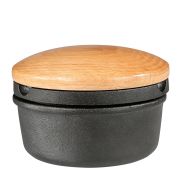 Żeliwny moździerz z bukową pokrywą, śred. 11 x 7 cm, 1,5 kg  / Zassenhaus