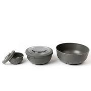 3 miski z pokrywkami szare / Amuse