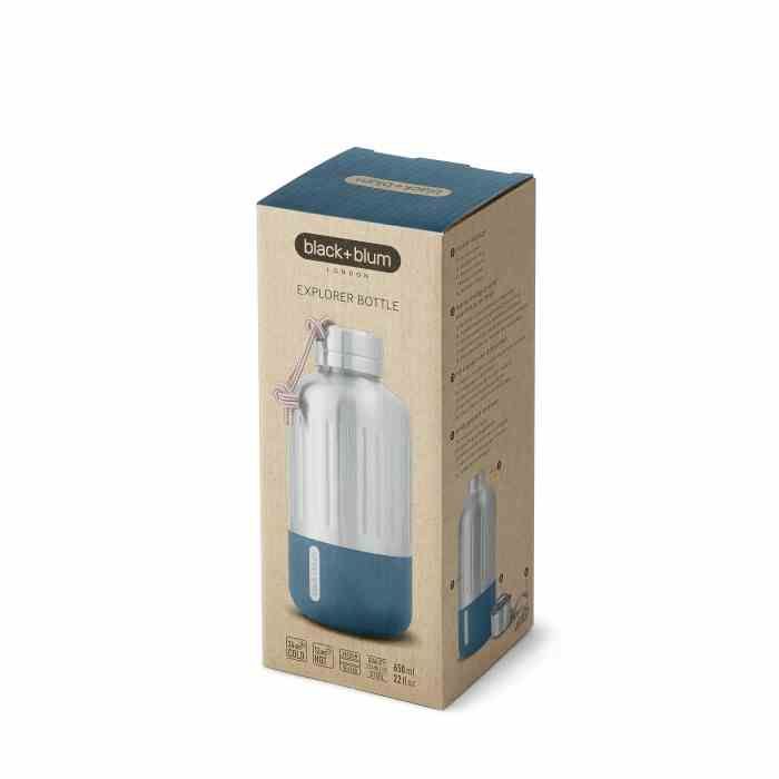 Butelka stalowa EXPLORER 650 ml, morska / Black+Blum