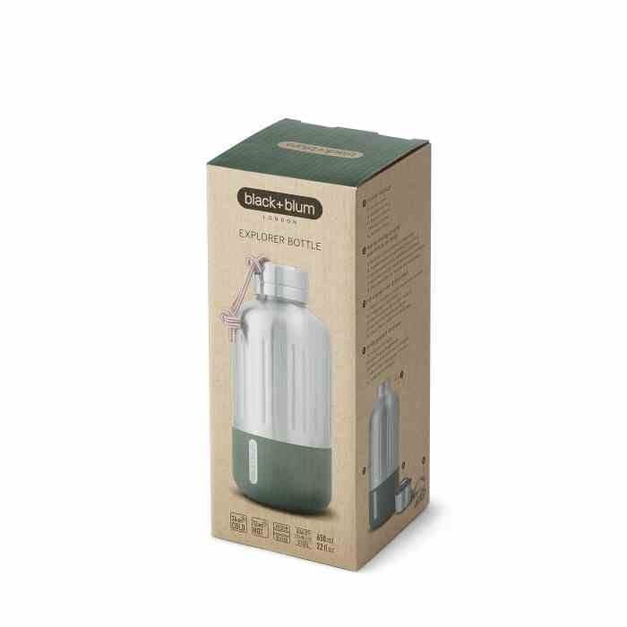 Butelka stalowa EXPLORER 650 ml, oliwkowa / Black+Blum