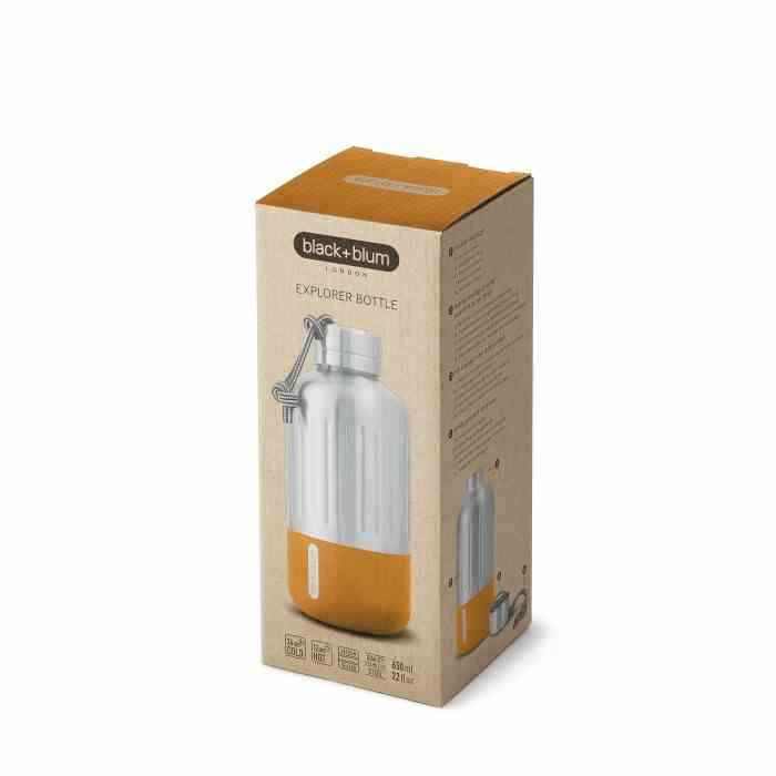 Butelka stalowa EXPLORER 650 ml, pomarańczowa / Black+Blum