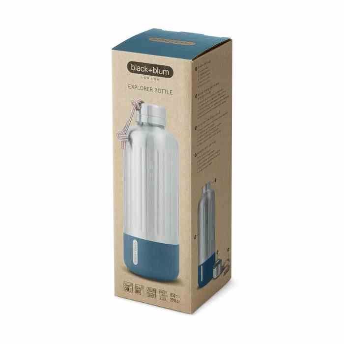Butelka stalowa EXPLORER 850 ml, morska / Black+Blum