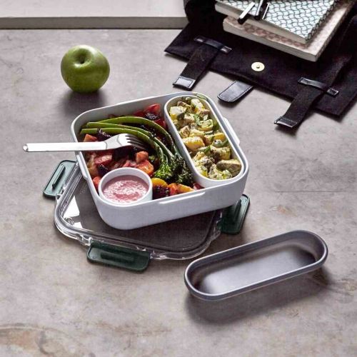 Lunch box kwadratowy, oliwkowy / Black+Blum