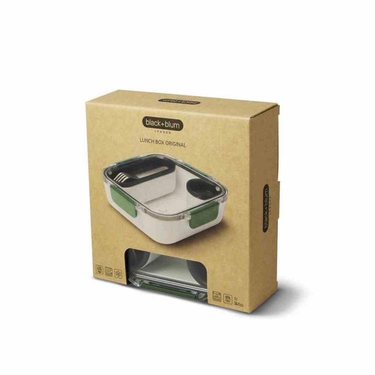 Lunch box kwadratowy, oliwkowy / Black+Blum